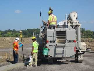 Curb machine control helps on huge residential subdivision